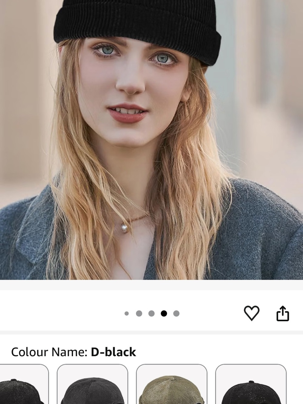 Two Ribbed Beanie Hats - one black,one blue